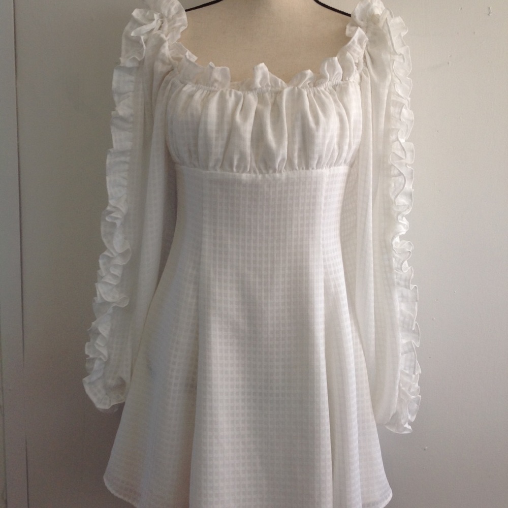 C/MEO Collective Ruffled Long Sleeve Mini Dress